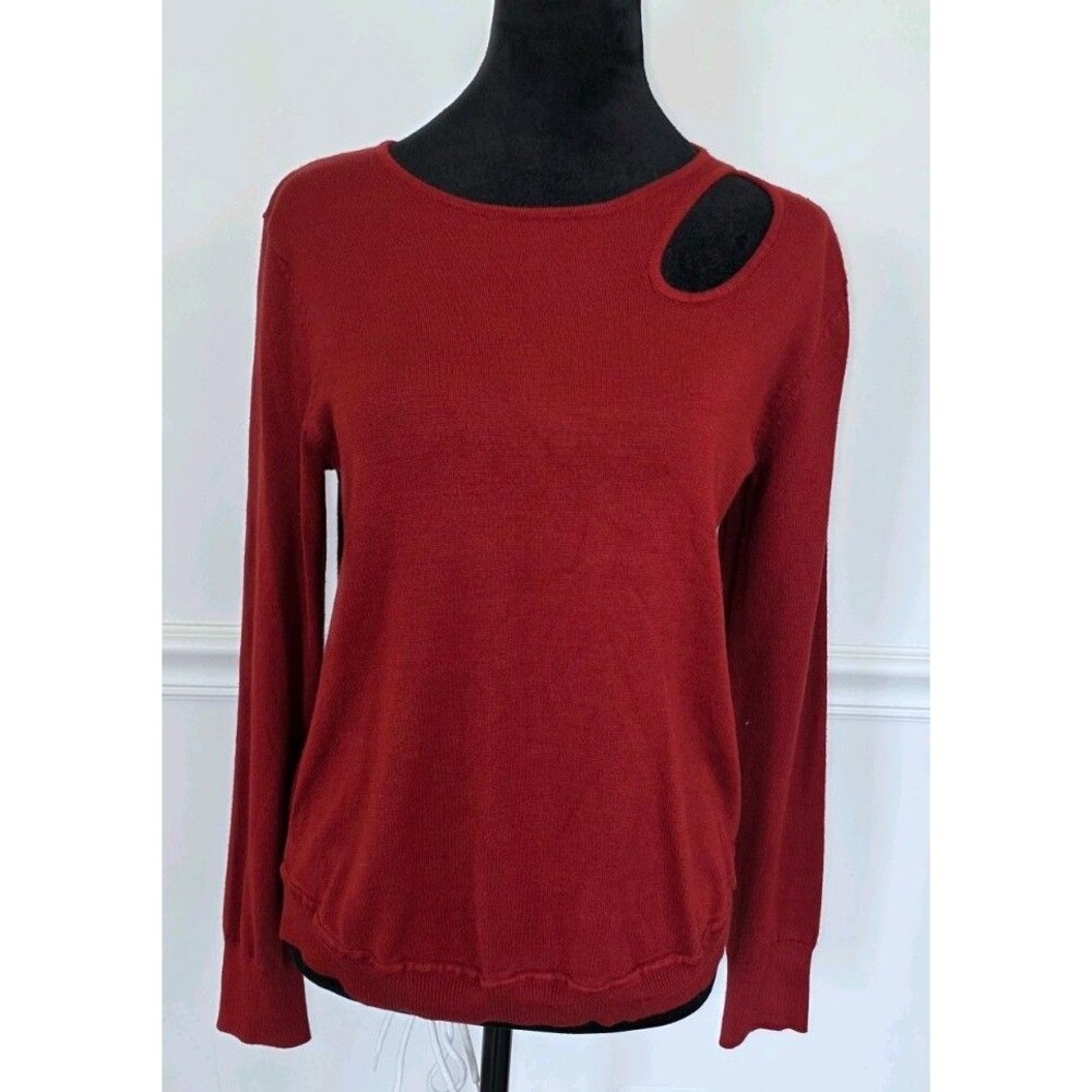 Cable & Gauge Women's Burgundy Top Size Mefium Long Sleeve